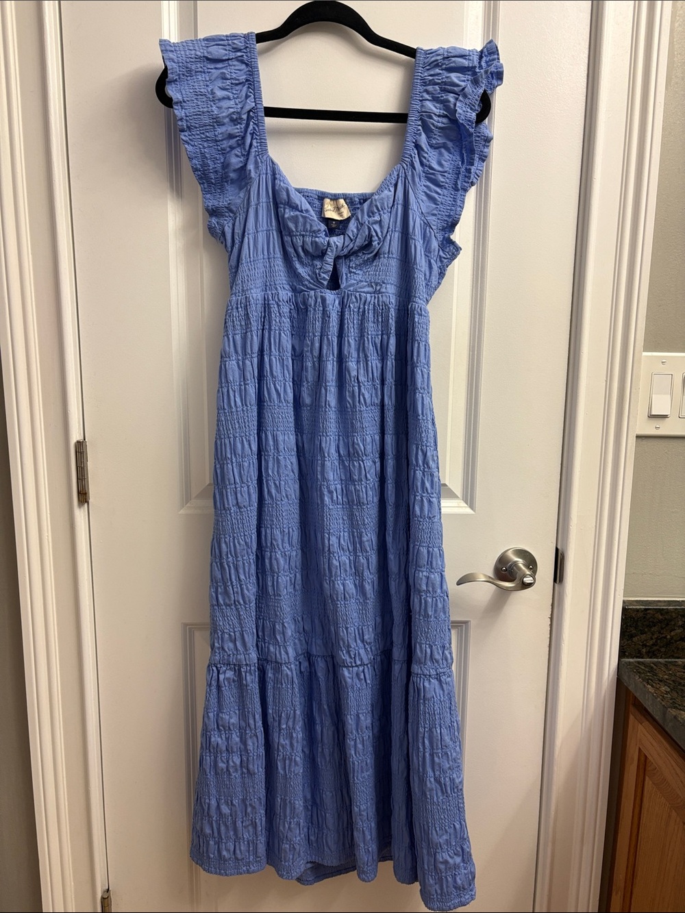 Universal Thread Blue Ruffle Sleeve Maxi Dress (M)